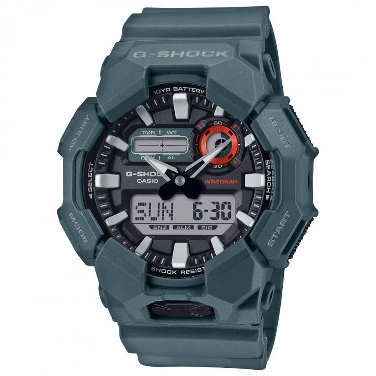 Casio G-Shock GA-010-2AER Ανδρικό Αναλογικό-Ψηφιακό Ρολόι Ρητίνης Μπλε με Μαύρο Καντράν, Χρονόμετρο και Αντοχή στο Νερό 200m